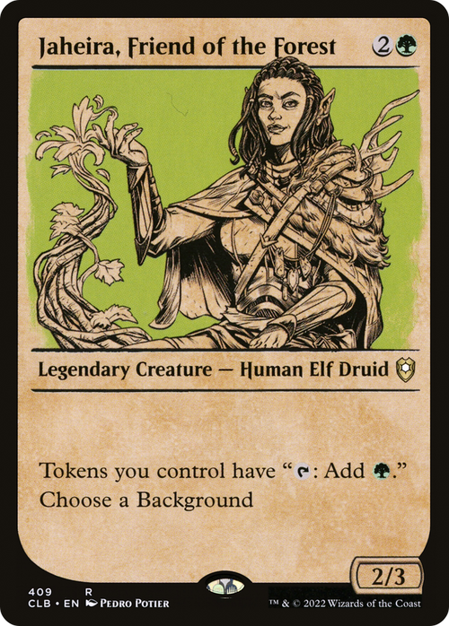 Jaheira, Friend of the Forest (Showcase) (CLB-409) - Commander Legends: Battle for Baldur's Gate: (Showcase)