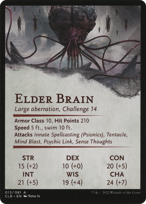 Elder Brain // Elder Brain (ACLB-013) - Battle for Baldur's Gate Art Series (Borderless) Foil