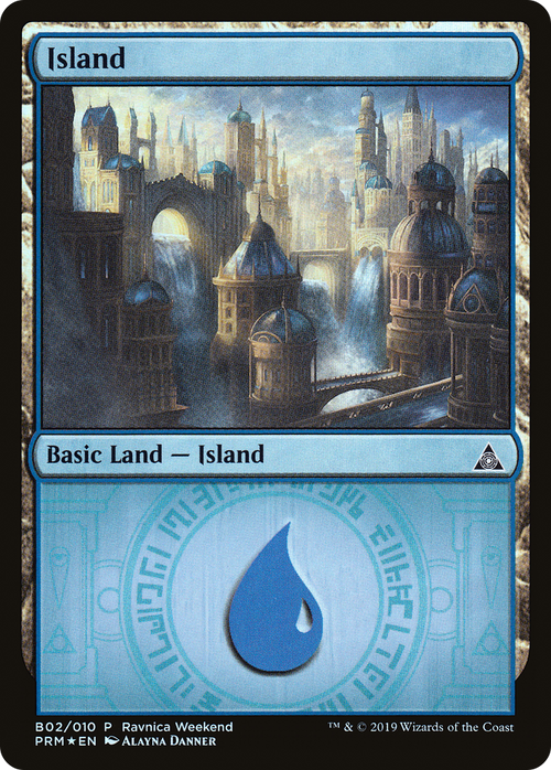 Island - Azorius (B02) (LARP-B02) - RNA Ravnica Weekend Foil