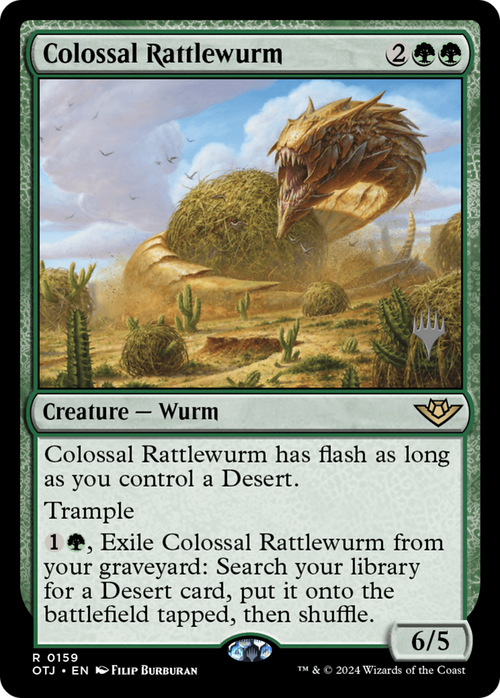 Colossal Rattlewurm (PPOTJ-159) - Outlaws of Thunder Junction Promos Foil