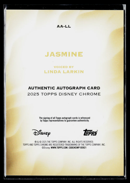 2025 Topps Chrome Disney Authentic Autographs – Jasmine / Linda Larkin #AA-LL Red Refractor #5/5