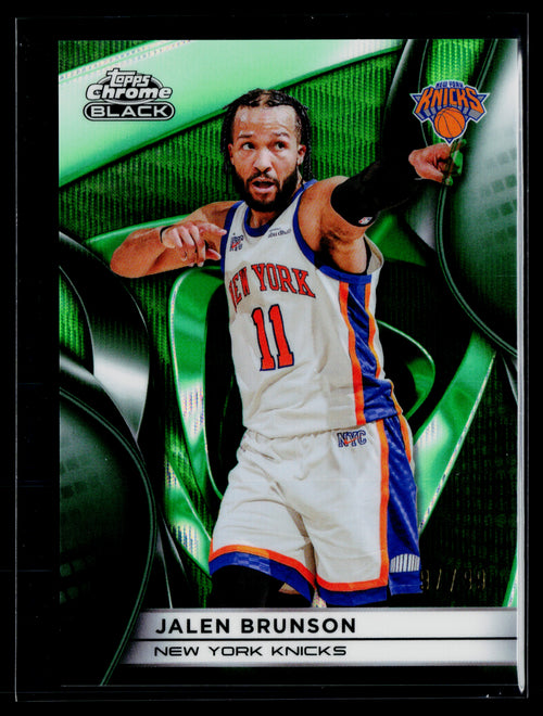 2025-26 Topps Chrome Black Basketball - Jalen Brunson #28 Green Wave Refractor /99