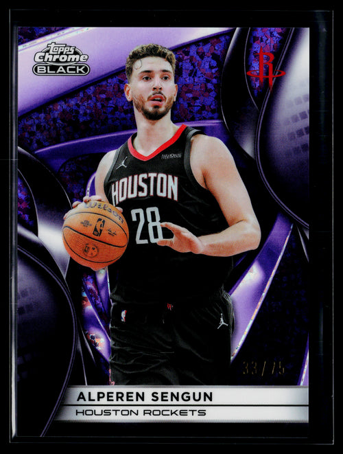 Alperen Sengun [Purple Mini-Diamond Refractor] #95 /75 2025 Topps Chrome Black