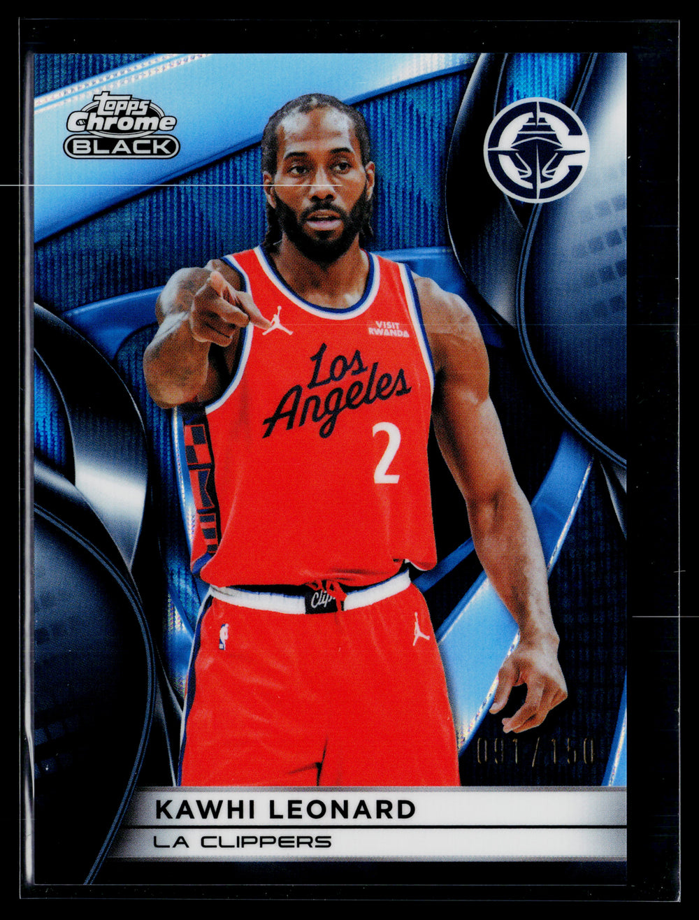 Kawhi Leonard [Blue Wave Refractor] #83 /150 2025 Topps Chrome Black