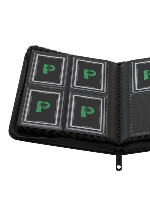 Palms Off Gaming Collector's Series Top Loader Zip Binder - 4 Pocket - Black