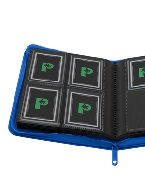Palms Off Gaming Collector's Series Top Loader Zip Binder - 4 Pocket - Blue