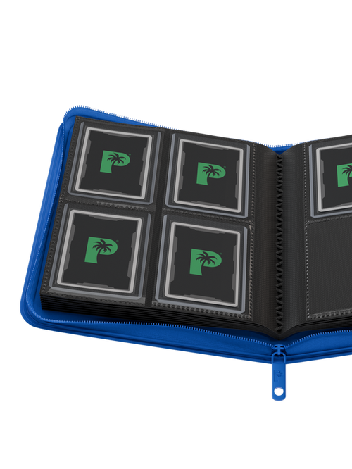 Palms Off Gaming Collector's Series Top Loader Zip Binder - 4 Pocket - Blue