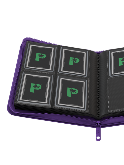 Palms Off Gaming Collector's Series Top Loader Zip Binder - 4 Pocket - Purple