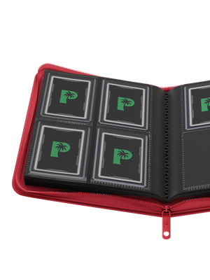 Palms Off Gaming Collector's Series Top Loader Zip Binder - 4 Pocket - Red