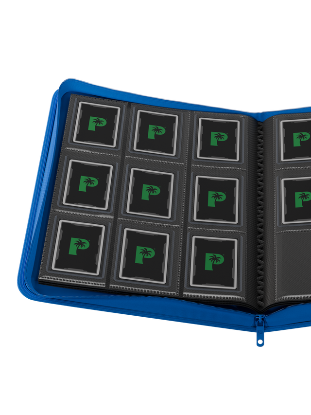 Palms Off Gaming Collector's Series Top Loader Zip Binder - 9 Pocket - Blue