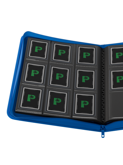 Palms Off Gaming Collector's Series Top Loader Zip Binder - 9 Pocket - Blue