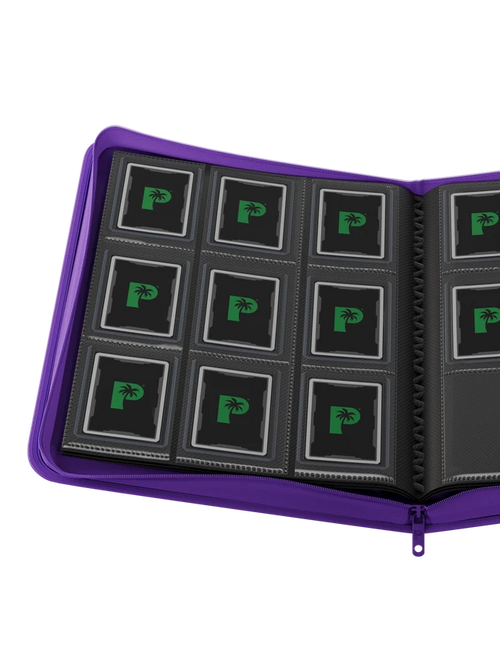 Palms Off Gaming Collector's Series Top Loader Zip Binder - 9 Pocket - Purple