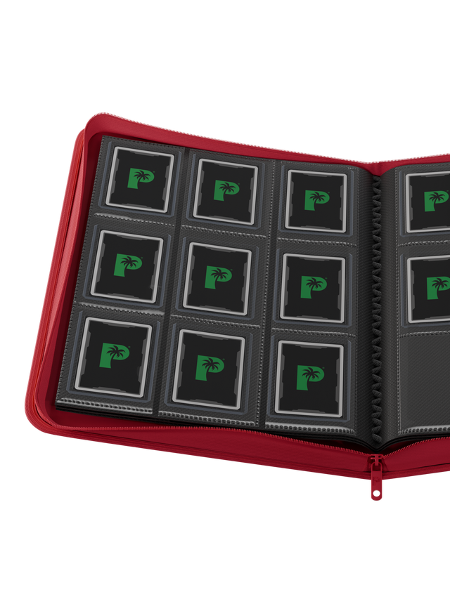 Palms Off Gaming Collector's Series Top Loader Zip Binder - 9 Pocket - Red
