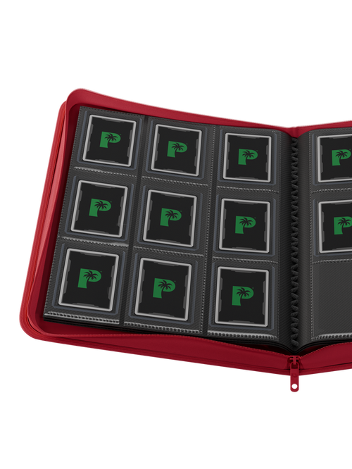 Palms Off Gaming Collector's Series Top Loader Zip Binder - 9 Pocket - Red