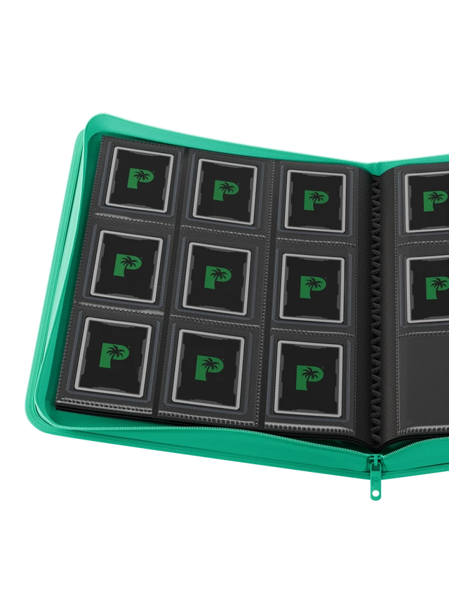Palms Off Gaming Collector's Series Top Loader Zip Binder - 9 Pocket - Turquoise