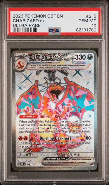 2023 Pokemon Obsidian Flames #215 Charizard ex Ultra Rare PSA 10