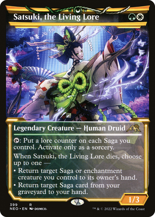 Satsuki, the Living Lore (Showcase) (NEO-399) - Kamigawa: Neon Dynasty: (Showcase) Foil