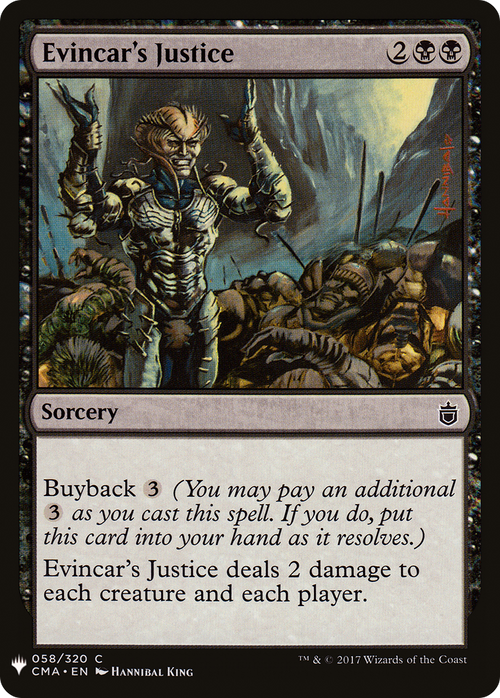 Evincar's Justice (LIST-CMA-58) - The List