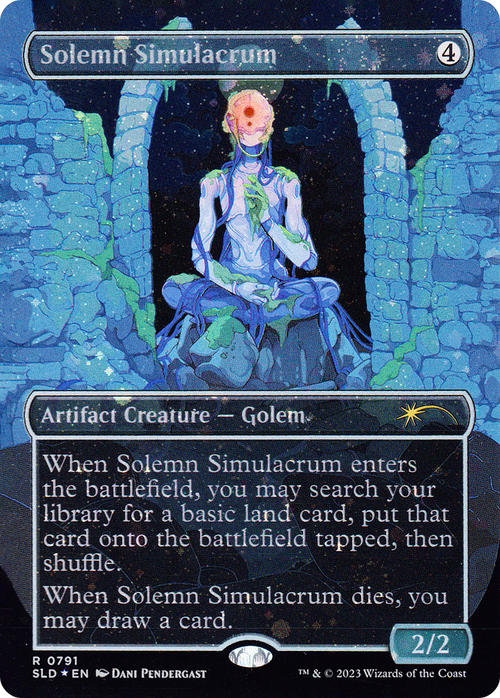 Solemn Simulacrum (0791) (Galaxy Foil) (SLD-791) - Secret Lair Drop (Borderless) Foil