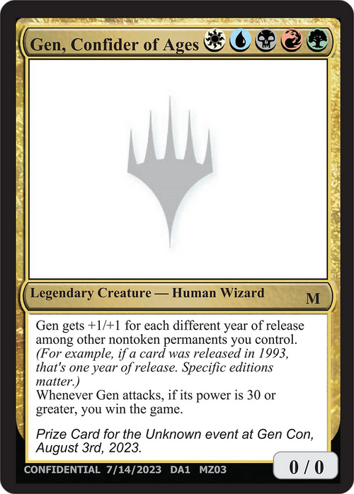 Gen, Confider of Ages (UNK-MZ03) - Unknown Event