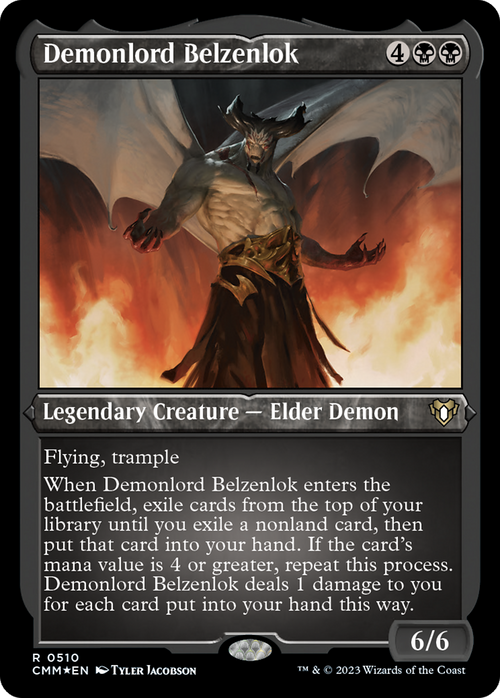 Demonlord Belzenlok (Foil Etched) (CMM-510) - Commander Masters Foil