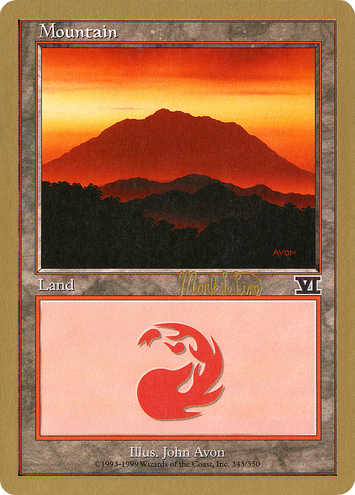 Mountain (343) - 1999 Mark Le Pine (6ED) (WCD-) - World Championship Decks 1999