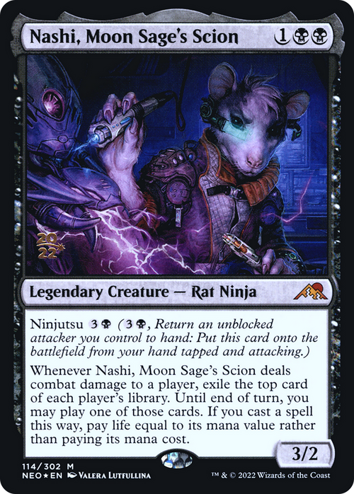 Nashi, Moon Sage's Scion (PRE-114) - Kamigawa: Neon Dynasty Promos Foil