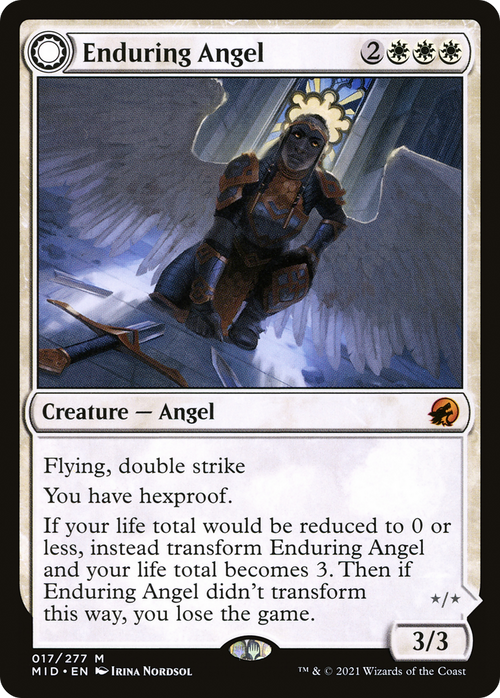 Enduring Angel (MID-017) - Innistrad: Midnight Hunt: (Double Faced Transform) Foil