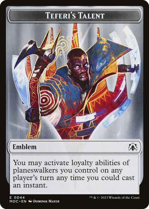 Teferi's Talent Emblem (TMOC-044) - March of the Machine Commander Tokens