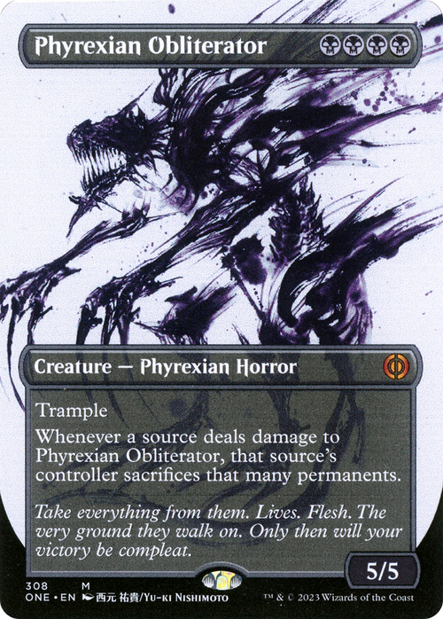 Phyrexian Obliterator (Showcase) (ONE-308) - Phyrexia: All Will Be One: (Showcase) (Borderless) Foil