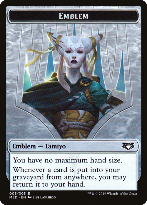 Emblem - Tamiyo, the Moon Sage (MED2-0R5) - Mythic Edition Tokens