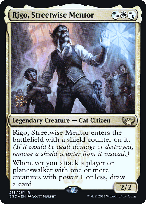 Rigo, Streetwise Mentor (PRE-215) - Streets of New Capenna Promos Foil