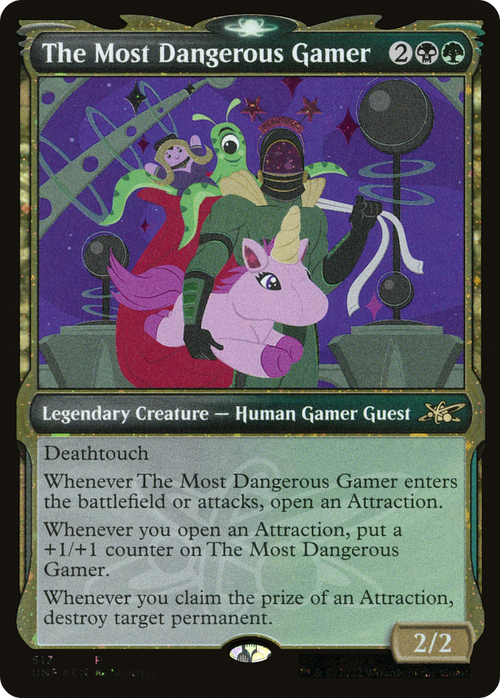 The Most Dangerous Gamer (Showcase) (Galaxy Foil) (UNF-517) - Unfinity: (Showcase) Foil