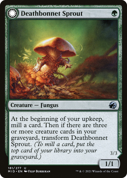 Deathbonnet Sprout (MID-181) - Innistrad: Midnight Hunt: (Double Faced Transform)