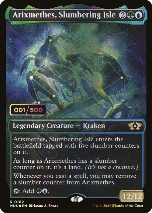 Arixmethes, Slumbering Isle (Serial Numbered) (MUL-162) - Multiverse Legends: (Showcase) Foil