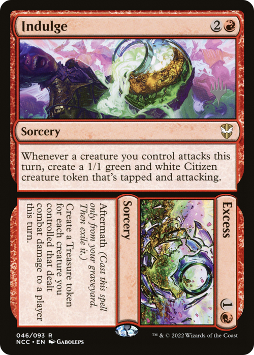 Indulge // Excess (PPSNC-046) - New Capenna Commander Promos Foil
