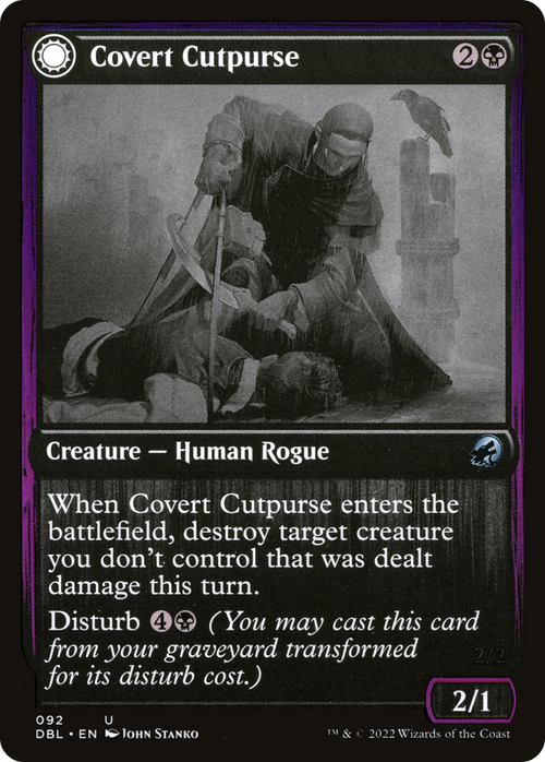 Covert Cutpurse (DBL-092) - Innistrad: Double Feature: (Double Faced Transform)