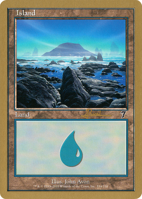 Island (334) - 2001 Antoine Ruel (7ED) (WCD-) - World Championship Decks 2001