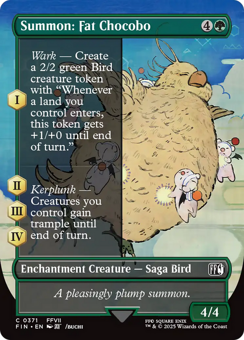Summon: Fat Chocobo (Borderless) (FIN-371) - FINAL FANTASY: (enchantment) Foil