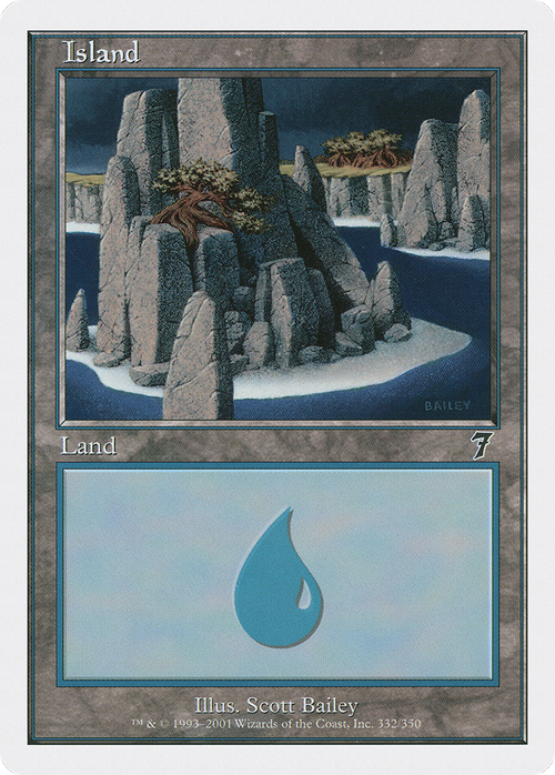 Island (332) (7ED-332) - 7th Edition Foil