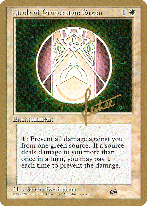 Circle of Protection: Green - 1996 Bertrand Lestree (4ED) (SB) (WCD-) - Pro Tour Collector Set