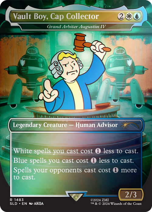 Vault Boy, Cap Collector - Grand Arbiter Augustin IV (Rainbow Foil) (SLD-1483) - Secret Lair Drop / Vault Boy, Cap Collector (Borderless) Foil