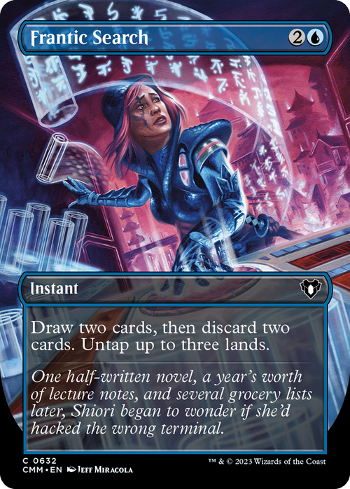 Frantic Search (Borderless) (CMM-632) - Commander Masters Foil