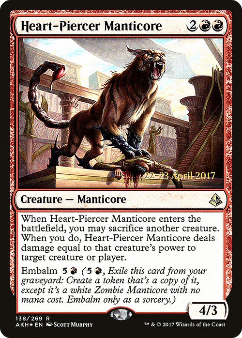Heart-Piercer Manticore (PRE-138S) - Amonkhet Promos Foil