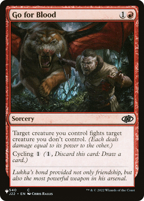 Go for Blood (LIST-J22-540) - The List