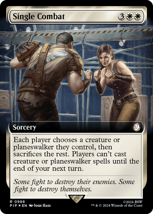 Single Combat (Extended Art) (Surge Foil) (PIP-986) - Fallout: (Extended Art) Foil