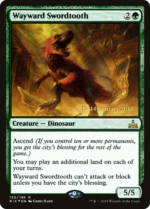 Wayward Swordtooth (PRE-150S) - Rivals of Ixalan Promos Foil