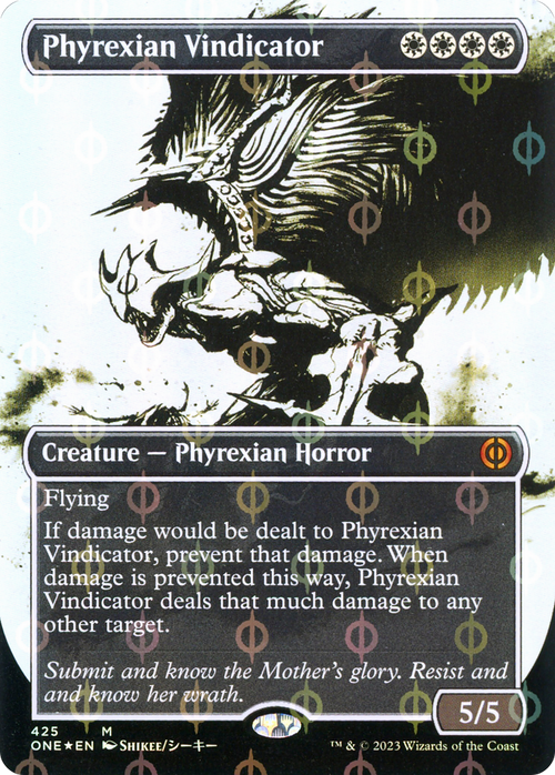 Phyrexian Vindicator (Showcase) (Step-and-Compleat Foil) (ONE-425) - Phyrexia: All Will Be One: (Showcase) (Borderless) Foil