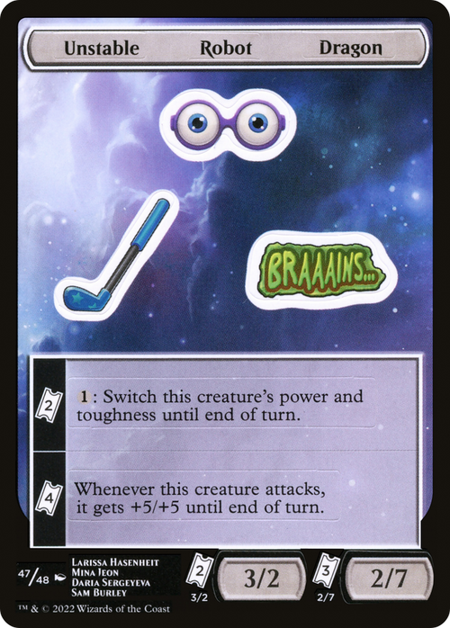 Unstable Robot Dragon (UNF-047) - Unfinity Sticker Sheets
