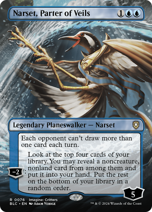 Narset, Parter of Veils (Borderless) (BLC-076) - Bloomburrow Commander Foil